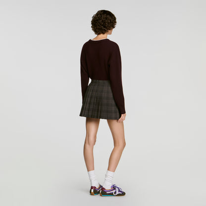 Kayla Checked pleated skirt Dark Grey