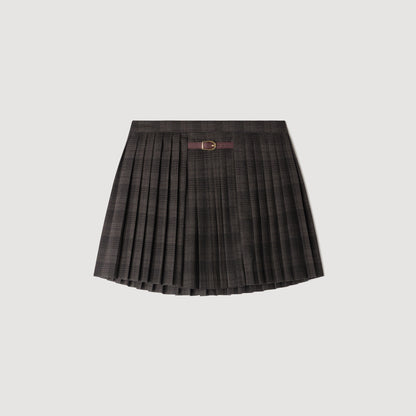 Kayla Checked pleated skirt Dark Grey