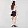 Cedriala Short pleated wool skirt Brown