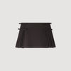 Cedriala Short pleated wool skirt Brown