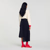 Cecilia Long asymmetrical pleated skirt Black