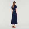 Hedda Pointelle knit maxi skirt Navy Blue