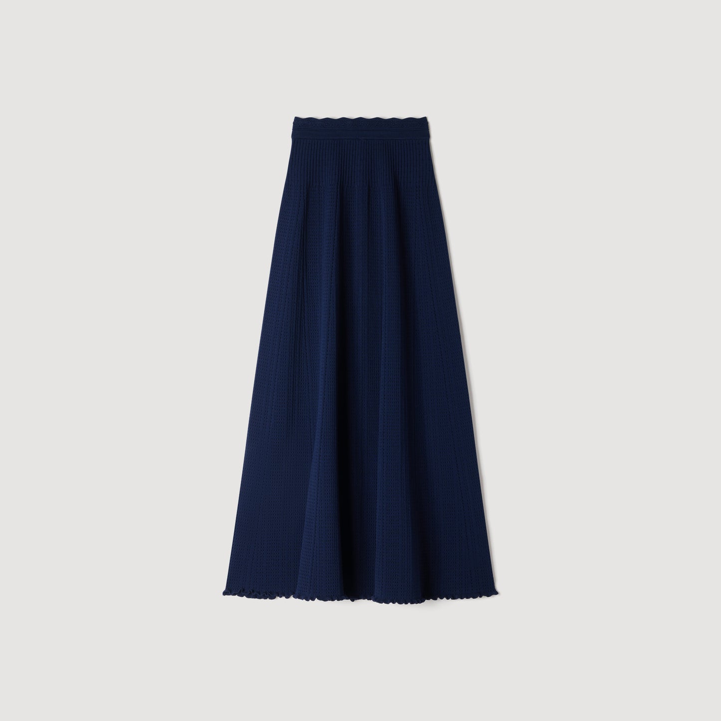 Hedda Pointelle knit maxi skirt Navy Blue