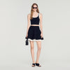 Maravilla Two-tone knit skirt Black