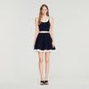 Maravilla Two-tone knit skirt Black