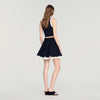 Maravilla Two-tone knit skirt Black