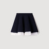 Maravilla Two-tone knit skirt Black