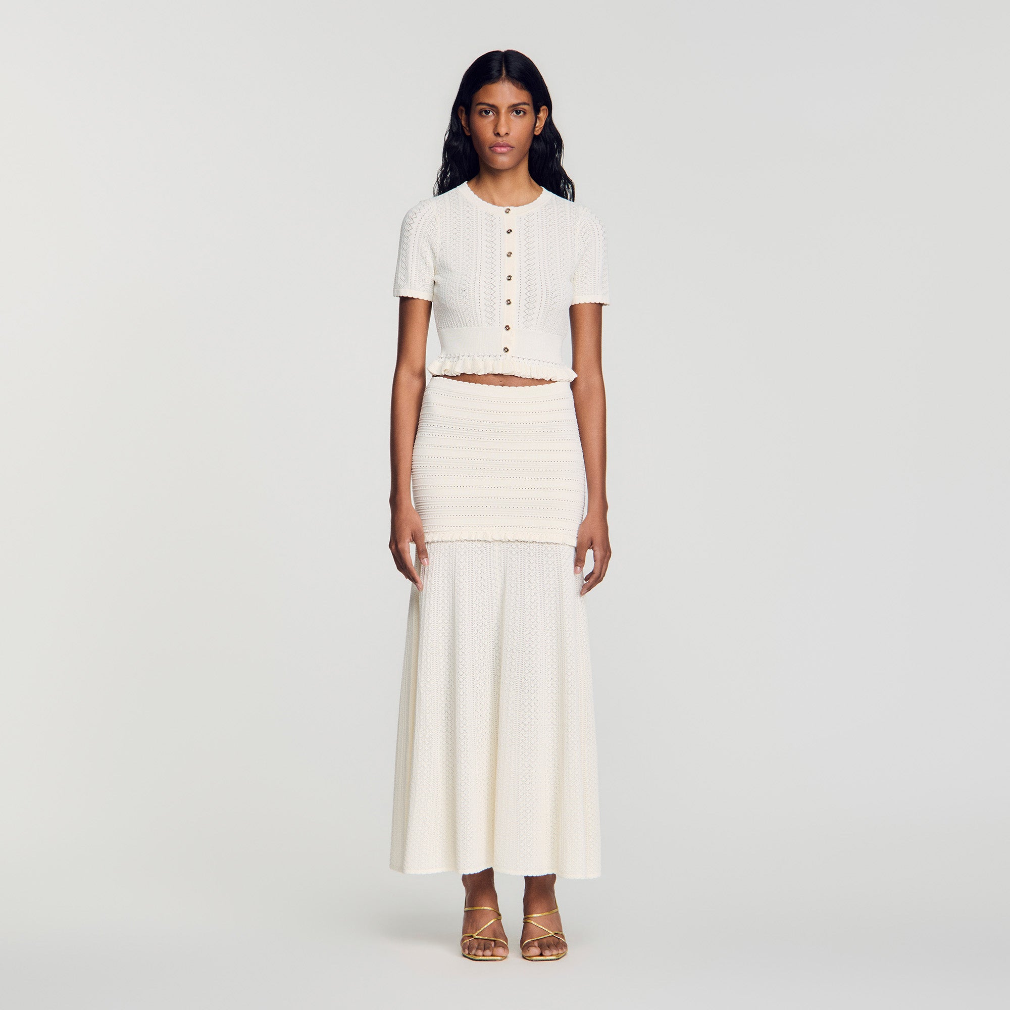 Cassalara  Knit Skirt Ecru