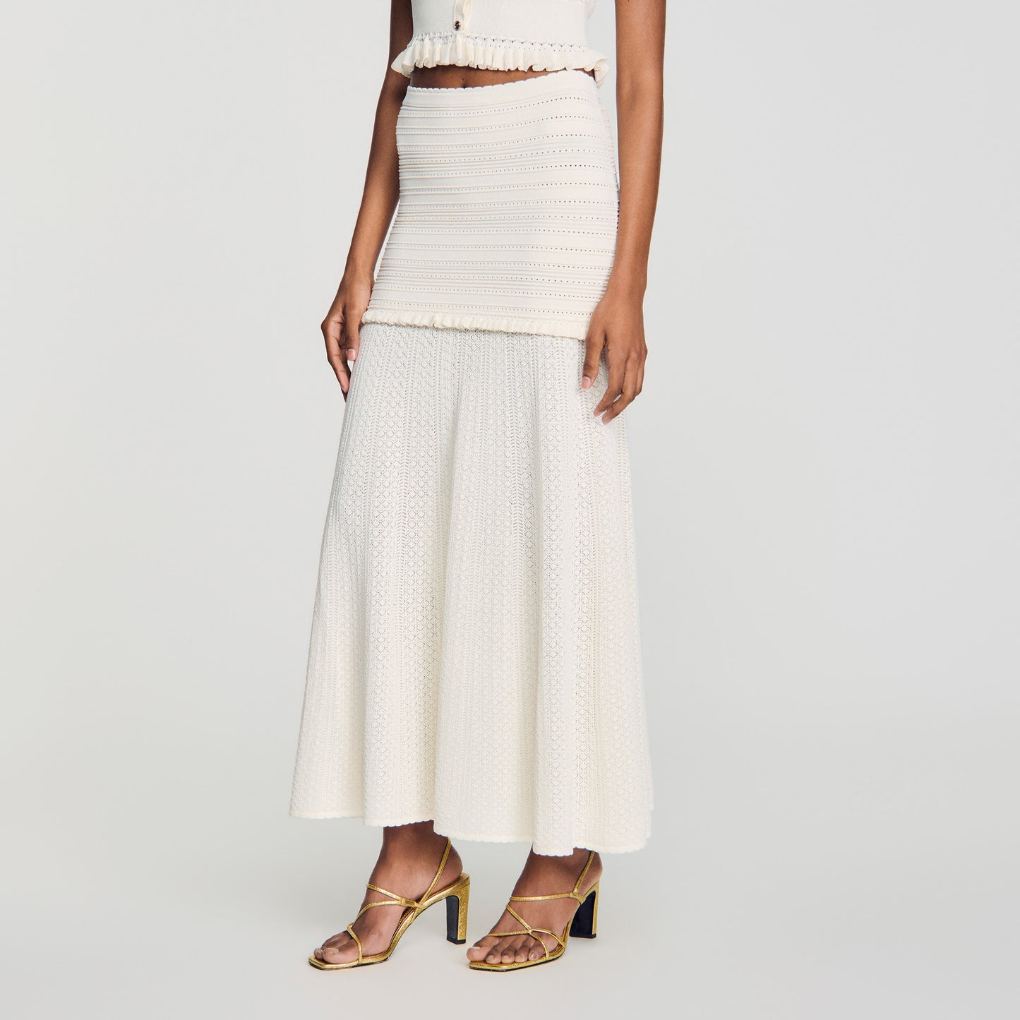 Cassalara  Knit Skirt Ecru