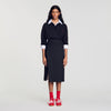 Rivermissa Mid-length slit wool skirt Black