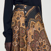 Portobello Asymmetrical scarf print skirt Black / Ocher