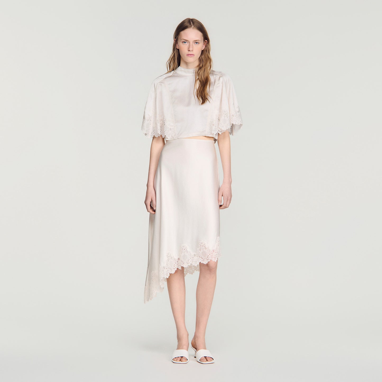 Plume  Knit Skirt Ecru