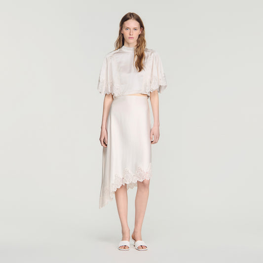 Plume  Knit Skirt Ecru