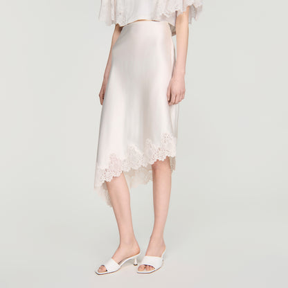 Plume  Knit Skirt Ecru