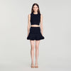 Noella Short ribbed knit skirt Black