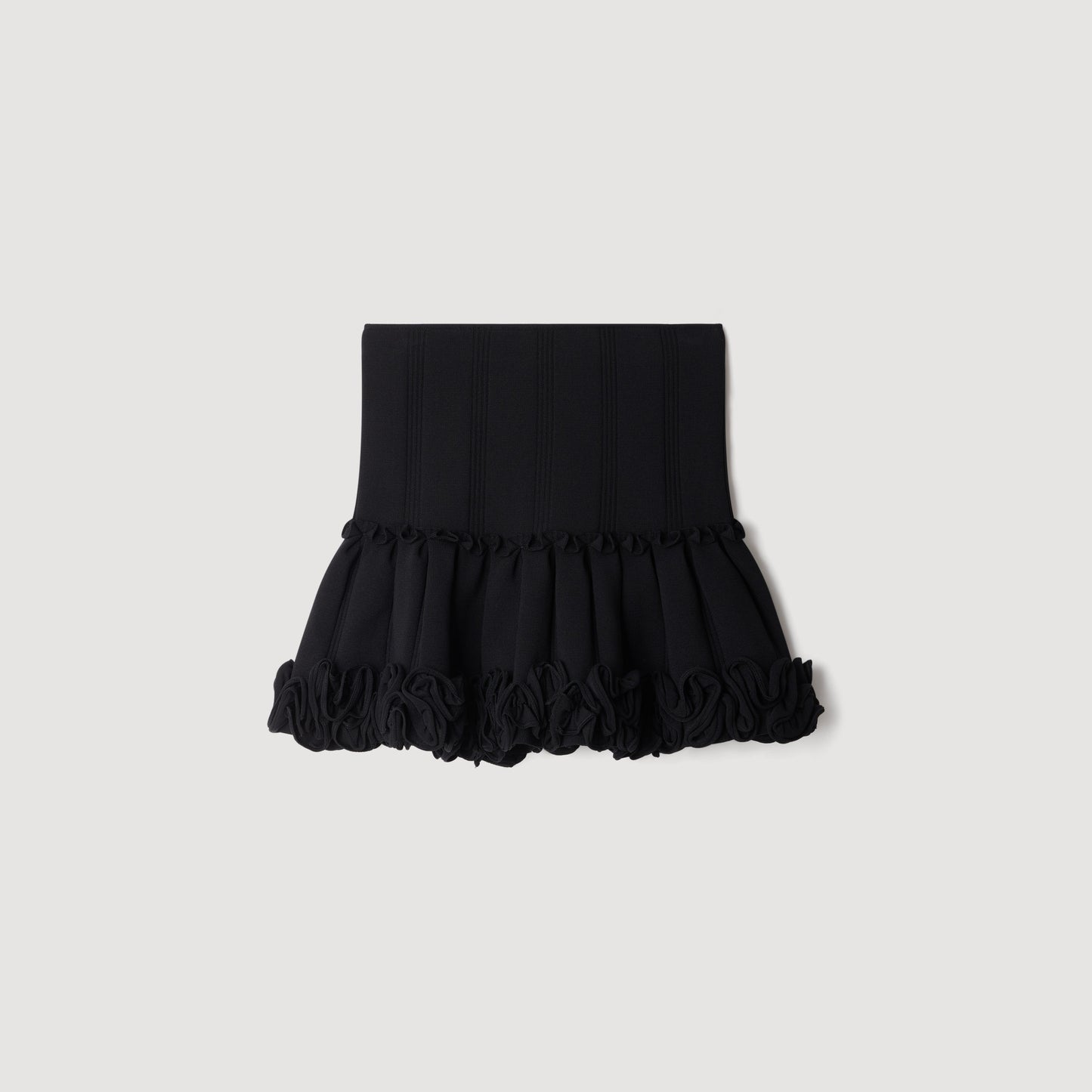 Noella Short ribbed knit skirt Black