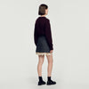 Poesa Short skirt with lace panel Grey