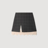Poesa Short skirt with lace panel Grey