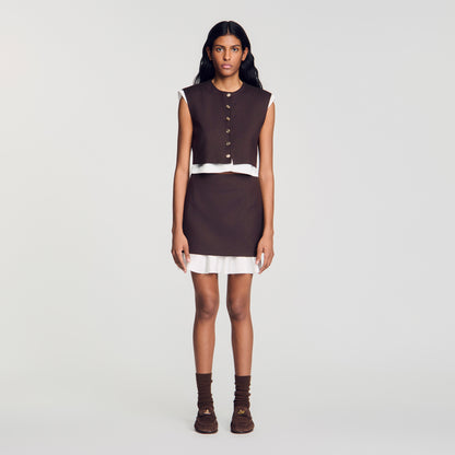 Allison Short 2-in-1 wool skirt Light Brown