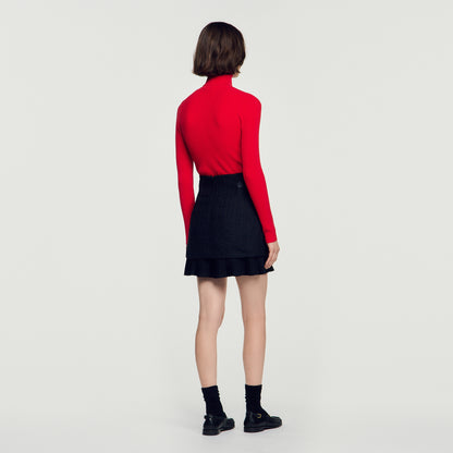 Edma 2-in-1 tweed skirt Black