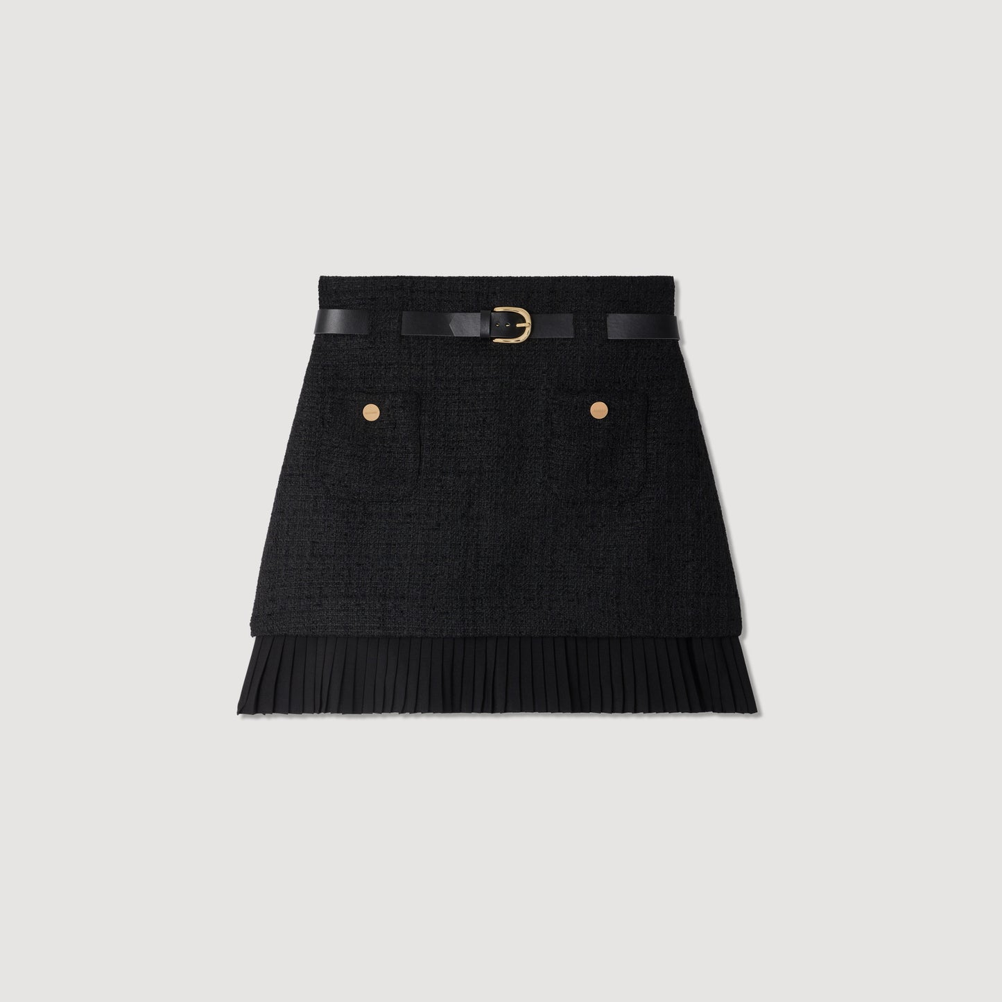Edma 2-in-1 tweed skirt Black