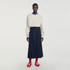 Reine Long pleated skirt Navy Blue
