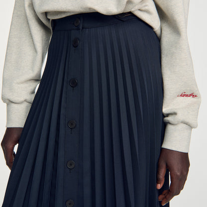 Reine Long pleated skirt Navy Blue