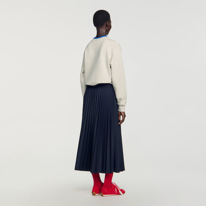 Reine Long pleated skirt Navy Blue