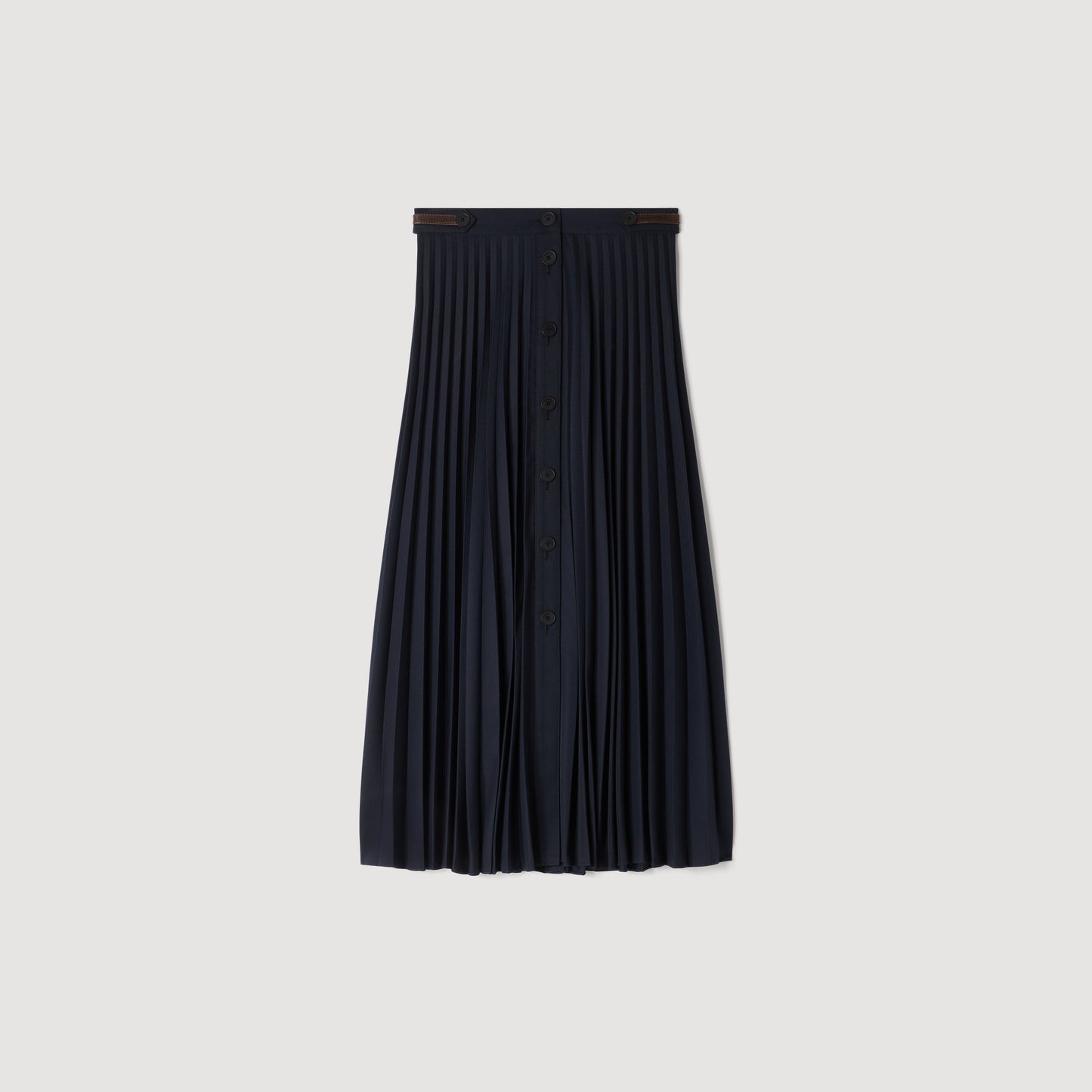 Reine Long pleated skirt Navy Blue