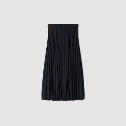 Reine Long pleated skirt Navy Blue