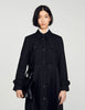 Pleated Trench Coat Black