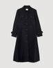 Pleated Trench Coat Black
