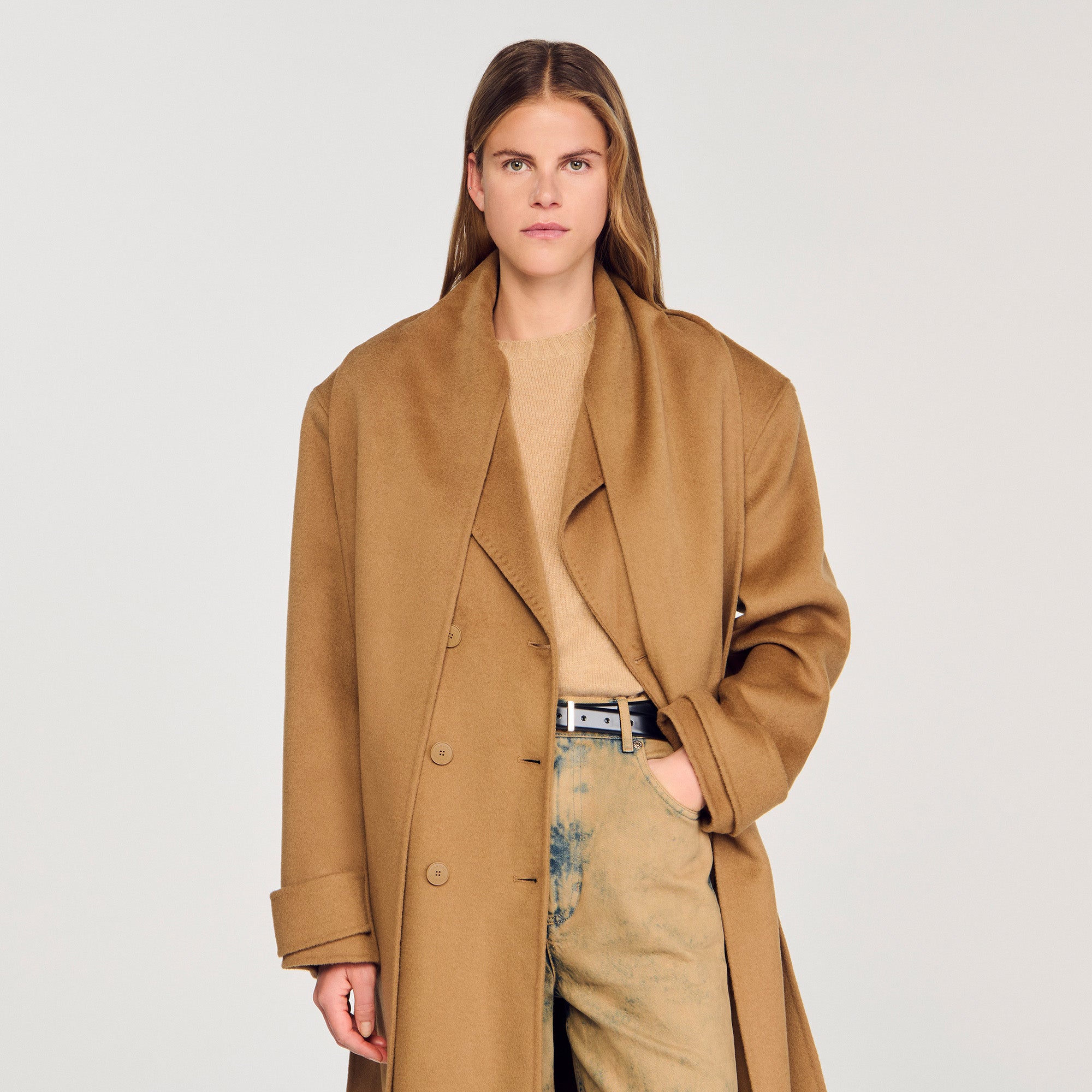 Uma Oversized Wool Coat Camel