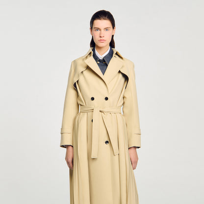 Simon Belted double-breasted trench Beige
