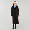 Emilien Long Wool And Leather Coat Brown