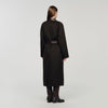 Emilien Long Wool And Leather Coat Brown