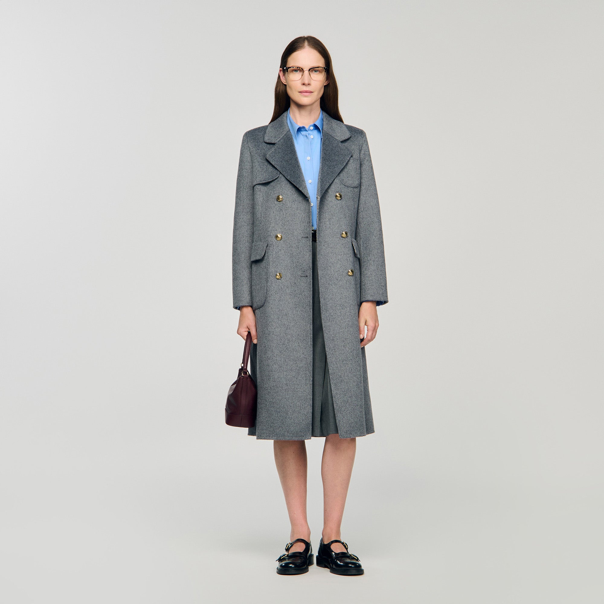 Dorel Double-Faced Check Coat Grey