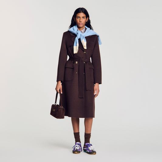 Dorel Double-faced check coat Brown