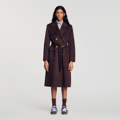 Dorel Double-faced check coat Brown