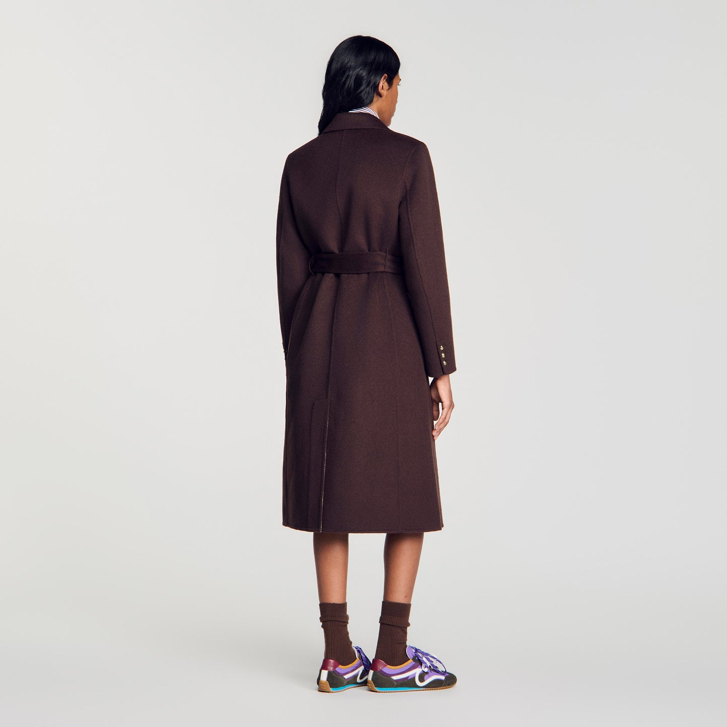 Dorel Double-faced check coat Brown