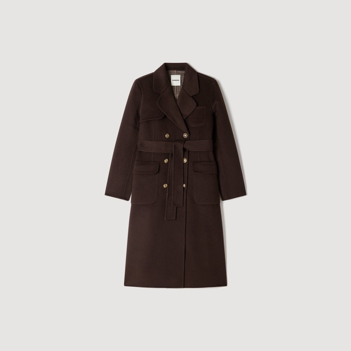 Dorel Double-faced check coat Brown
