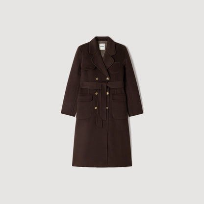 Dorel Double-faced check coat Brown