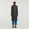 Aelis Fitted Double-Breasted Coat Dark Grey
