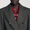Aelis Fitted Double-Breasted Coat Dark Grey