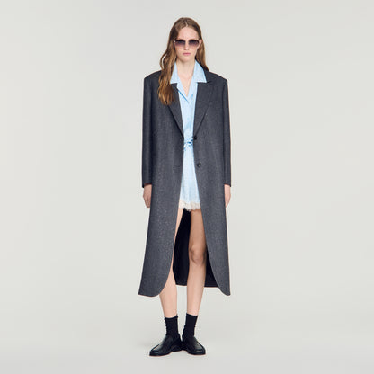 Evan  Longline Coat Dark Grey