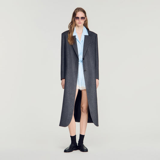 Evan  Longline Coat Dark Grey