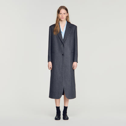 Evan  Longline Coat Dark Grey
