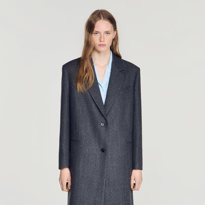 Evan  Longline Coat Dark Grey