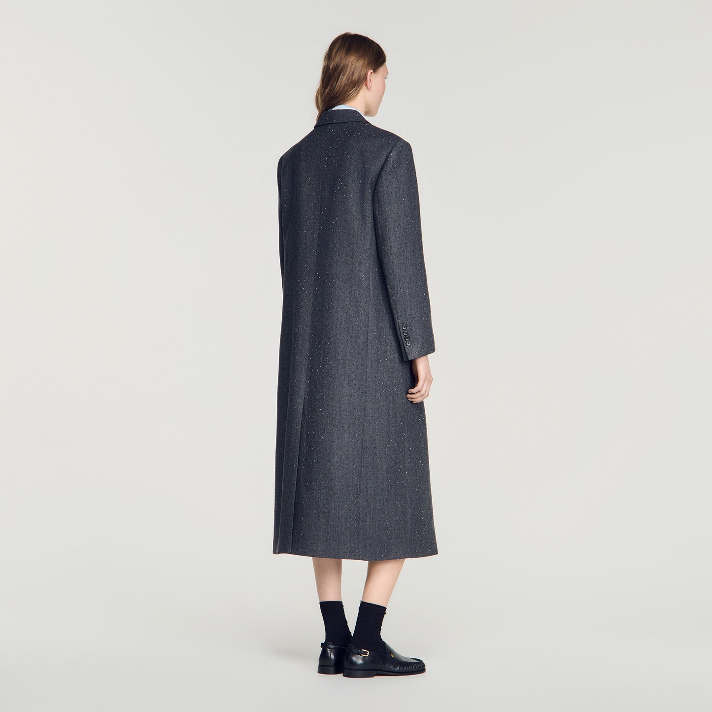 Evan  Longline Coat Dark Grey
