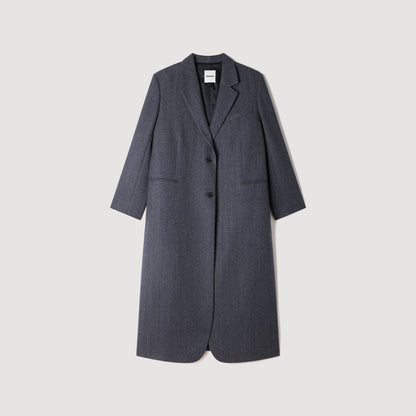 Evan  Longline Coat Dark Grey